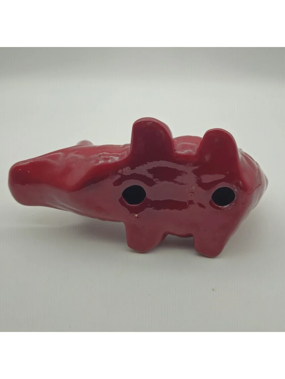 MCM Burgandy Ceramic Alligator Toothbrush/Toothpaste Holder 9.5x6x4.5